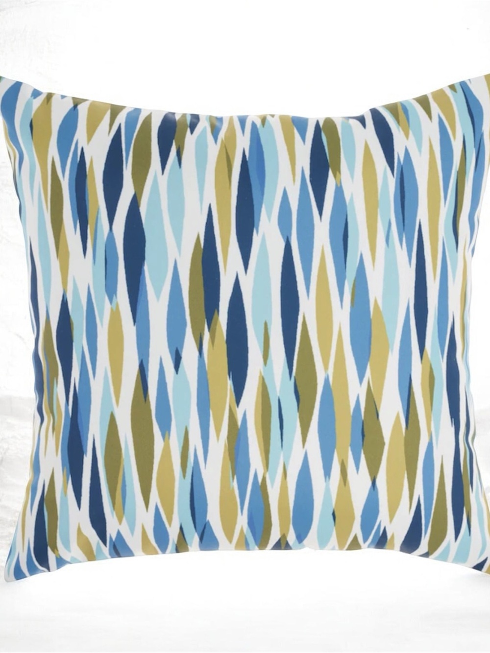 Blue and Green Leaf-Pattern Accent Pillow 20”